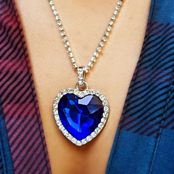 925 Sterling Silver Titanic Faux Sapphire … - Picture 4 of 8